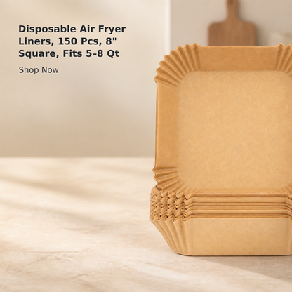 Disposable Air Fryer Liners, 150 Pcs, 8" Square