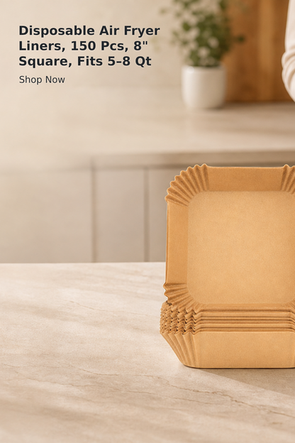Disposable Air Fryer Liners, 150 Pcs, 8" Square